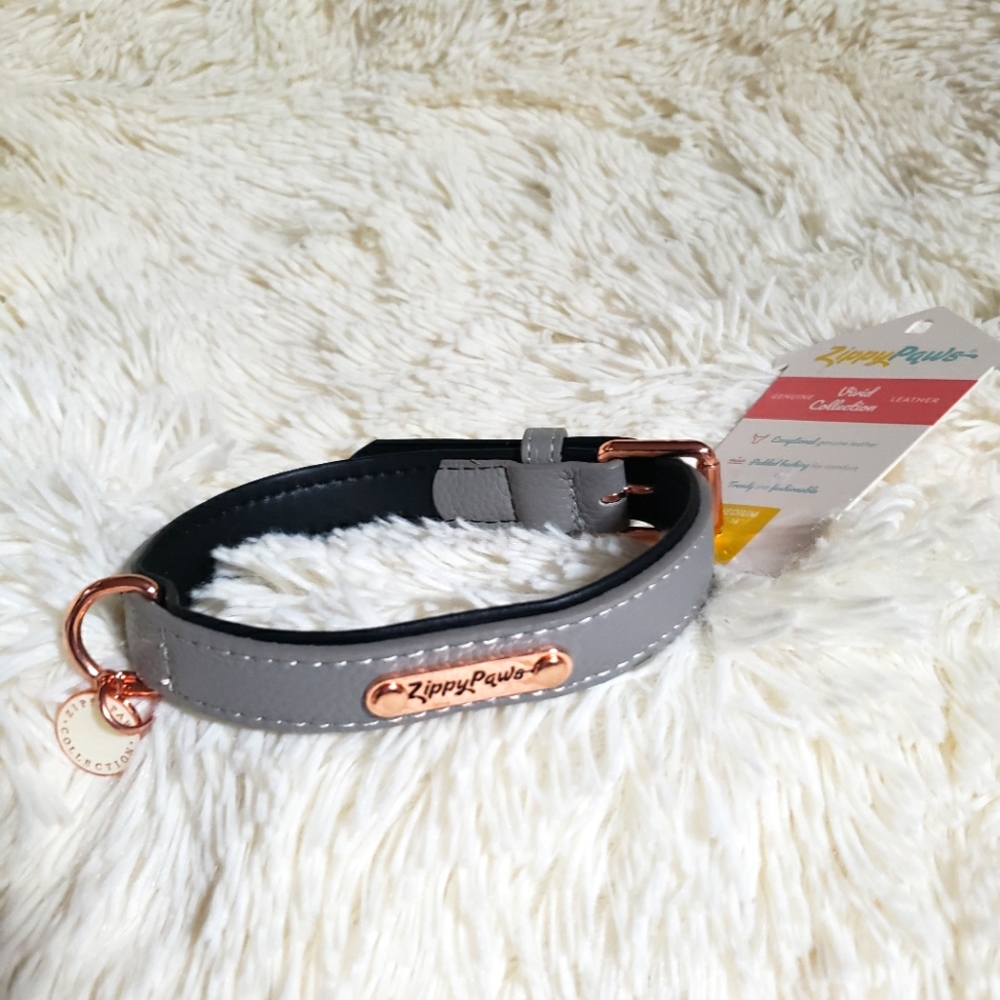 NWT ZIPPY PAWS Vivid Collection leather DOG COLLAR